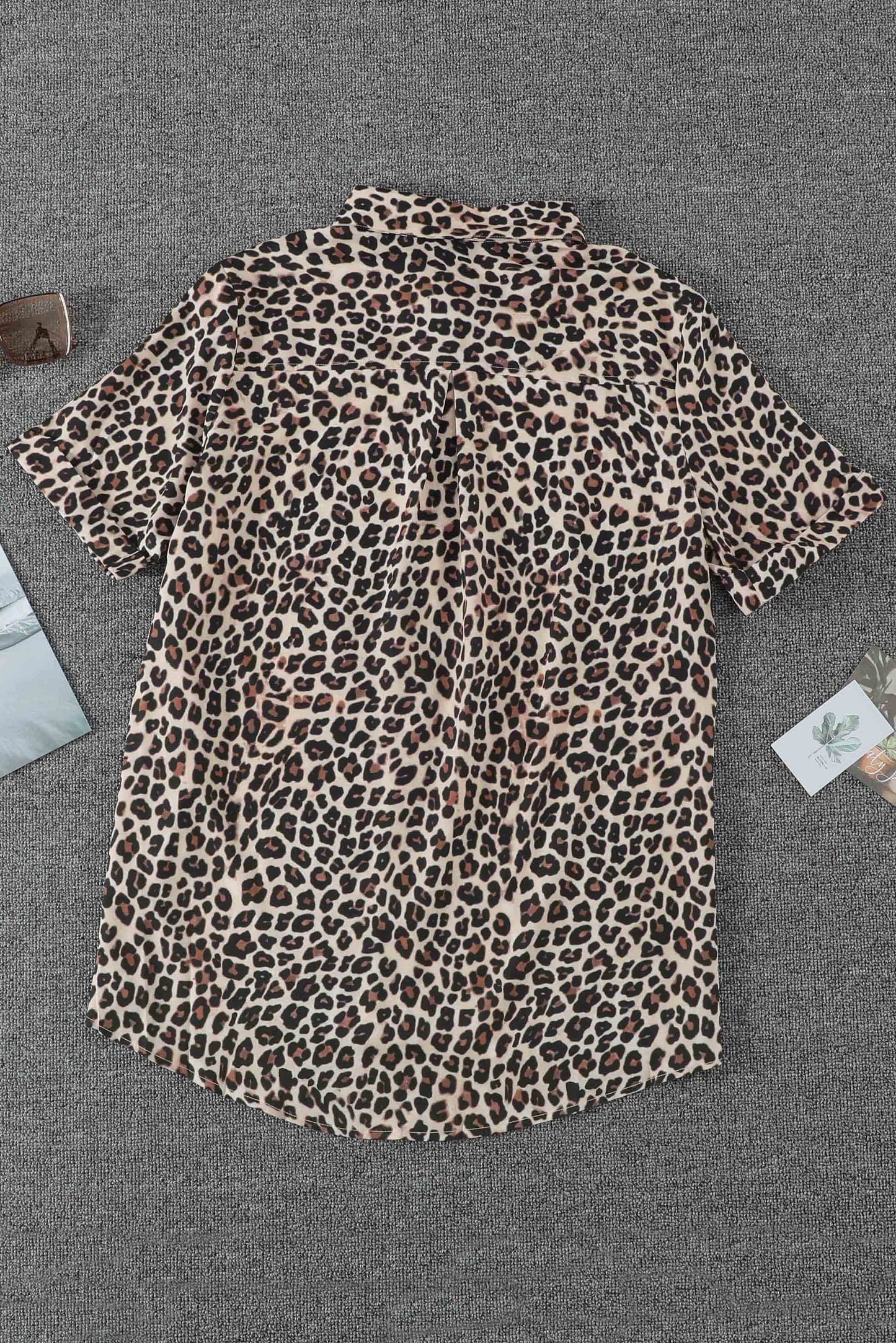 Printed Short Sleeve Button Down Shirt