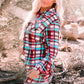 Plaid Button-Up Longline Shirt