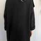 Waterfall Collar Brushed Longline Coat with Pockets