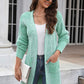 Open Front Dropped Shoulder Pocket Longline Cardigan