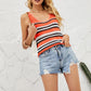 Striped Ribbed Trim Knit Tank