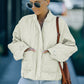 Drawstring Dropped Shoulder Quilted Jacket