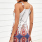 Printed Tie-Shoulder Cutout Dress