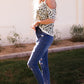 Two-Tone Animal Print Cutout Tee