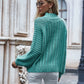 Openwork Chunky Knit Lantern Sleeve Sweater