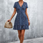 Ditsy Floral V-Neck Short Sleeve Dress