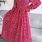 Printed Smocked Flounce Sleeve Maxi Dress