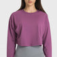 Dropped Shoulder Round Neck Cropped Sports Top