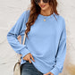 Round Neck Dropped Shoulder Slit Sweatshirt