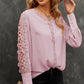 Spliced Lace V-Neck Blouse