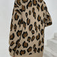 Leopard Print Ribbed Trim Dropped Shoulder Longline Cardigan
