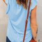 Butterfly Sleeve Notched Neck Top