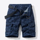 Printed Belted Cargo Shorts