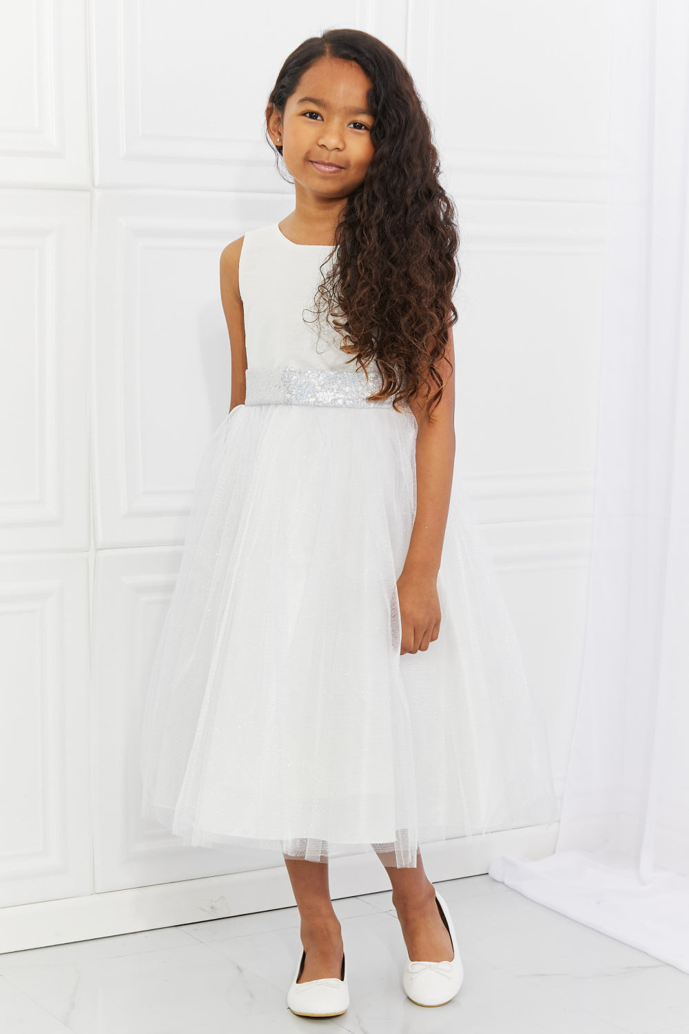 Kid's Dream Little Miss Classy Tutu Dress in Icy White