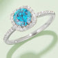 1 Carat Moissanite 925 Sterling Silver Halo Ring