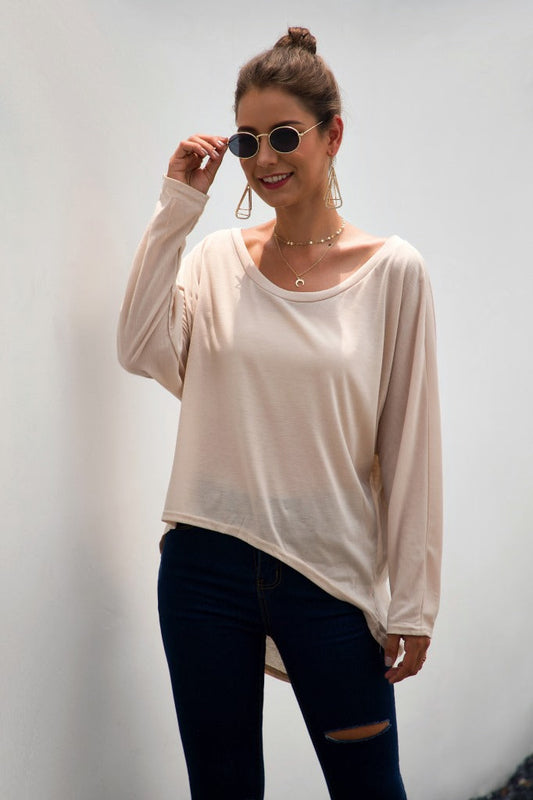 Boat Neck High-Low Top