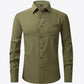 Button-Up Long Sleeve Pocket Collared Shirt