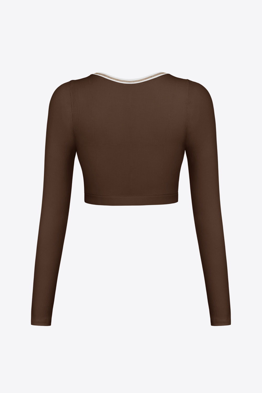 Contrast Trim Ribbed Cropped Top