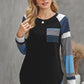 Color Block Pocket Raglan Sleeve Tee
