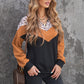 Leopard Color Block Quarter-Zip Sweatshirt