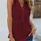 Buttoned V-Neck Tank