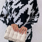 Houndstooth Long Sleeve Turtleneck Sweater