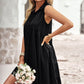 Button Down Collared Sleeveless Dress