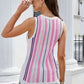 Striped Scalloped Hem Knit Tank