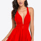 Crisscross Tie-Back Plunge Swim Dress