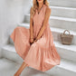 Tie Neck Frill Trim Sleeveless Dress