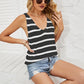 Striped V-Neck Knit Tank