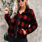 Plaid Print Sherpa Jacket Coat