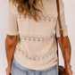 Short Sleeve Openwork Knit Sweater