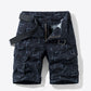 Printed Belted Cargo Shorts