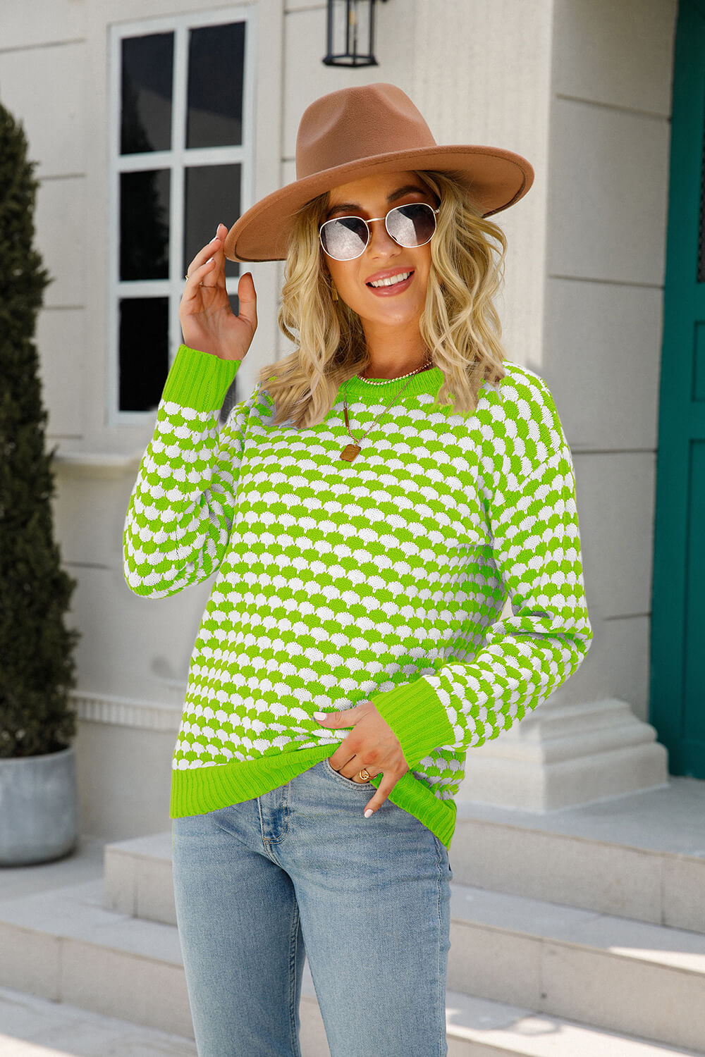 Cozy for Keeps Two-Tone Ribbed Trim Sweater