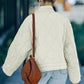 Drawstring Dropped Shoulder Quilted Jacket