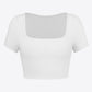 Square Neck Ribbed Crop Top