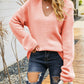 Rib-Knit V-Neck Tunic Sweater