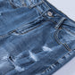 Distressed Frayed Hem Cropped Jeans