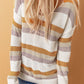 Striped Dropped Shoulder V-Neck Sweater