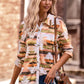 Printed Button Down Dropped Shoulder Shirt