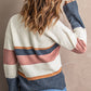 Striped Button Down V-Neck Cardigan