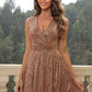 Sequin Surplice Neck Sleeveless Dress