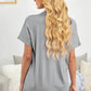 Quarter Button Short Sleeve Top and Shorts Lounge Set