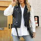 PU Leather Sleeveless Jacket with Buckle Detail