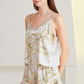 Satin Cami, Ruffle Hem Shorts Pajama Set