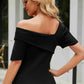 Asymmetrical Neck Rib-Knit Top