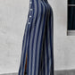 Striped Slit Wide Leg Pants