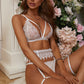 Lace Lingerie Three-Piece Set