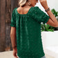 Swiss Dot Puff Sleeve Square Neck Blouse